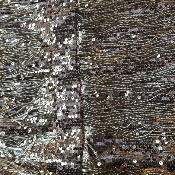 SHEIN Belle Fringe Trim Bodycon Sequin Cami Dress size 12 (XL) GOLD - Picture 10 of 11